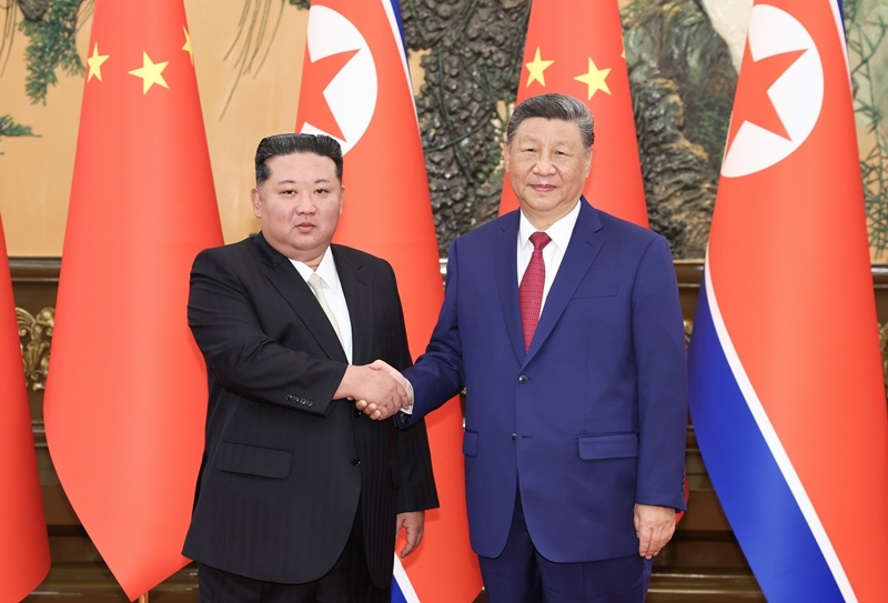習(xí)近平同朝鮮勞動(dòng)黨總書記、國(guó)務(wù)委員長(zhǎng)金正恩舉行會(huì)談